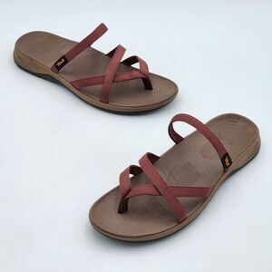 Teva Tirra Traveler Flip Flop Sandal Burgundy Red Women's Size 8